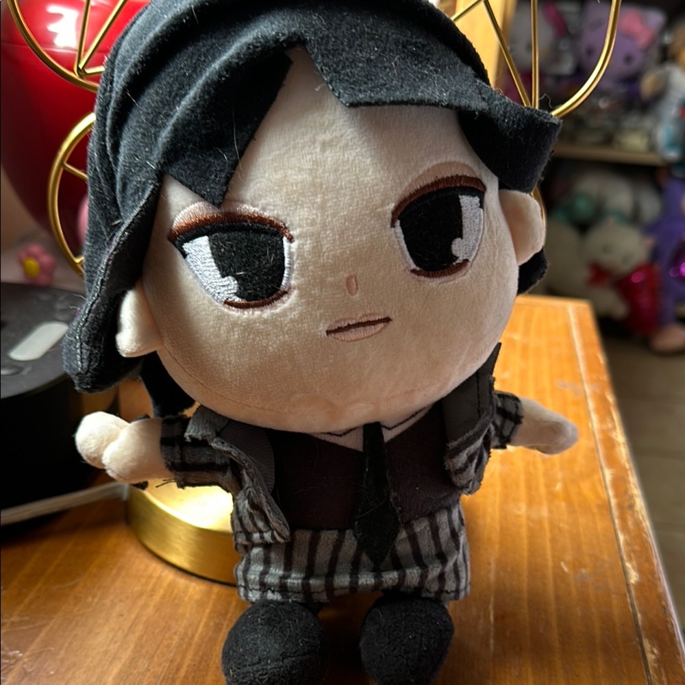 Wednesday Cute Plush Doll with Black Outfit